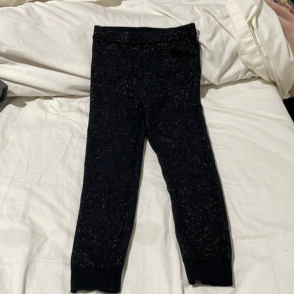 Gap 5 black shimmer sweater elastic waste pull on leggings euc worn once